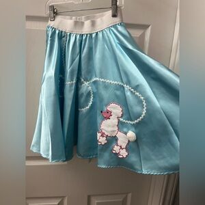 Vintage Style Poodle Skirt in Blue handmade